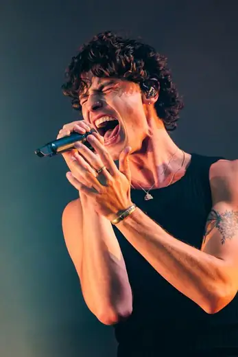 Shawn Mendes live op het podium